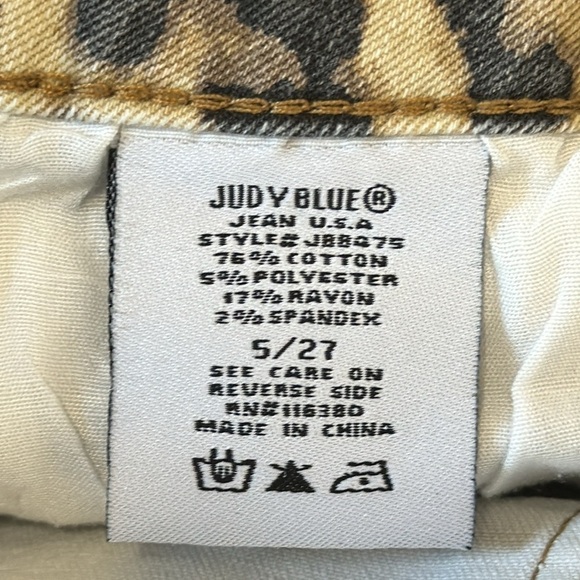 Judy Blue Skinny Fit Jeans Women's 5/27 Heathered Cheetah Tan Black Stretch - Picture 9 of 12